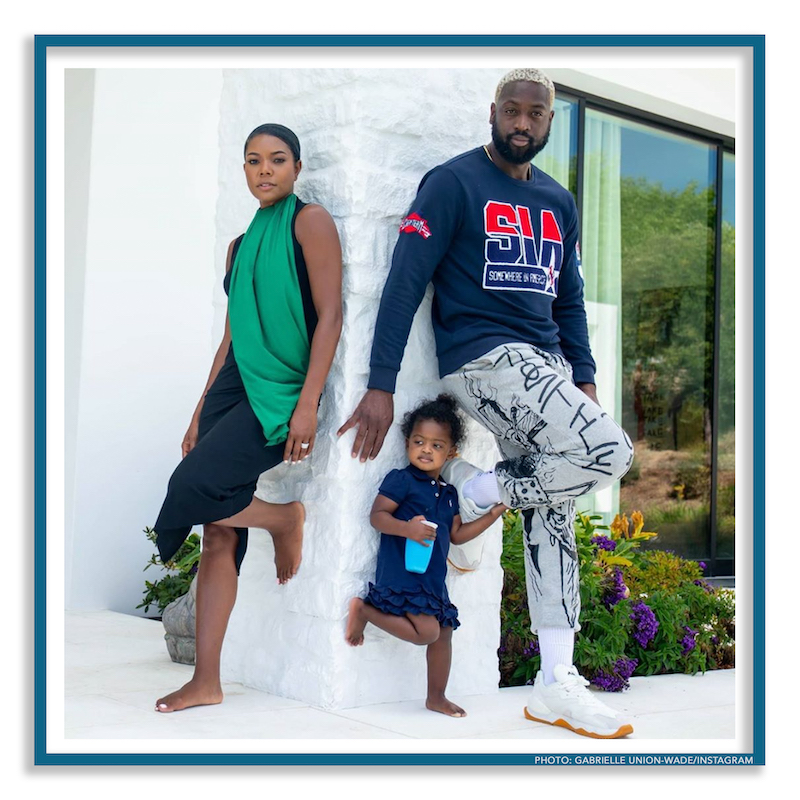 Gabrielle Union-Wade with Dwayne Wade and daughter Kaavia