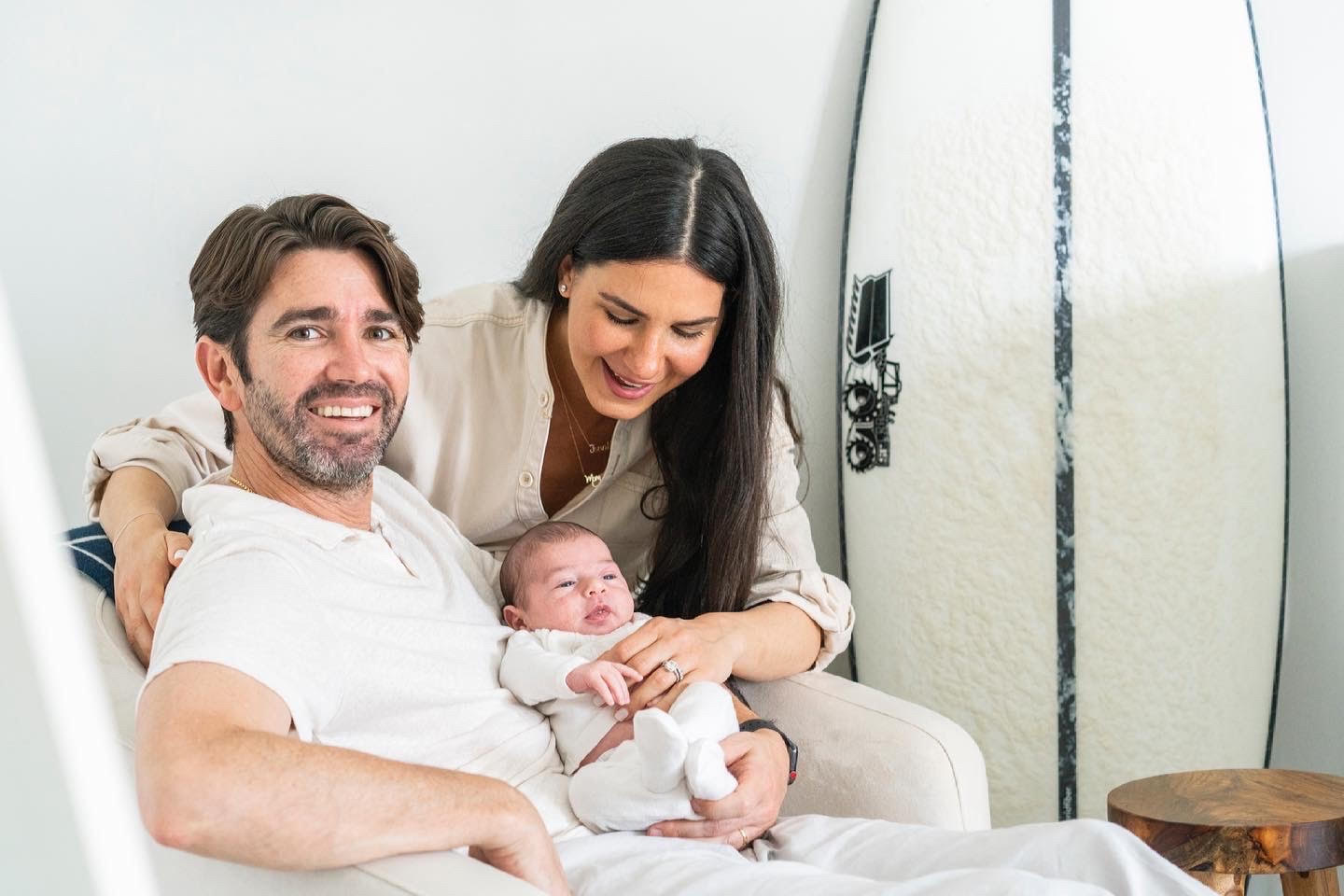 Baby Jonathan with his parents